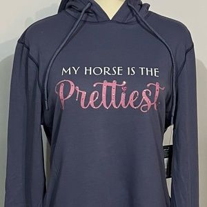 My Horse is the Prettiest Hoodie Blue Medium